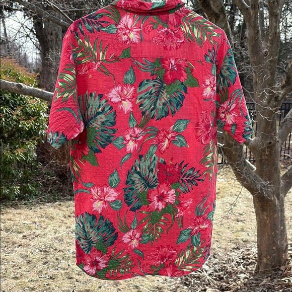 Men's Red Floral Hawaiian Shirt M - Picture 4 of 5